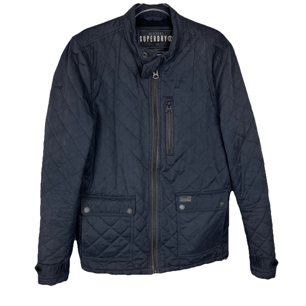 SUPERDRY M50018RP City‎ Microfibre Black Quilted Men's Jacket Size M
